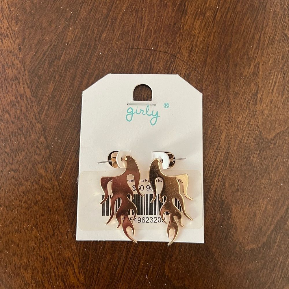 New Gold Flame Earrings